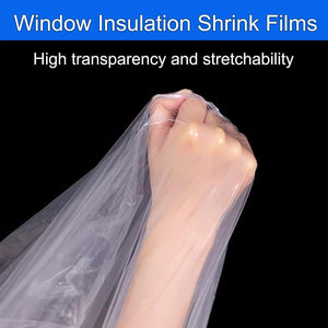 Window Insulation Kit, 63 × 394 Inch Plastic Window Covering for Winter