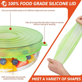 Reusable Silicone Stretch Lids for Food Storage, 6Pcs