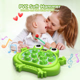 Interactive Whack A Frog Toddler Toy with Lights Music and 2 Hammers