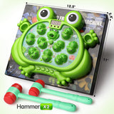Interactive Whack A Frog Toddler Toy with Lights Music and 2 Hammers