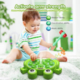 Interactive Whack A Frog Toddler Toy with Lights Music and 2 Hammers