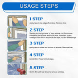 Window Insulation Kit, 63 × 394 Inch Plastic Window Covering for Winter