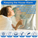 Window Insulation Kit, 63 × 394 Inch Plastic Window Covering for Winter