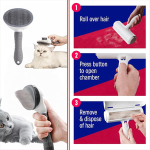 Reusable Pet Hair Remover Roller Brush for Dogs & Cats – Fur Cleaning Tool