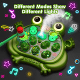 Interactive Whack A Frog Toddler Toy with Lights Music and 2 Hammers