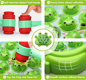 Interactive Whack A Frog Toddler Toy with Lights Music and 2 Hammers