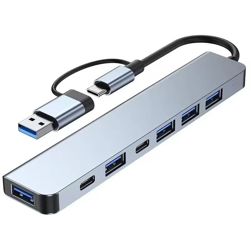 8 in 1 USB C Hub with Card Reader and Audio Port