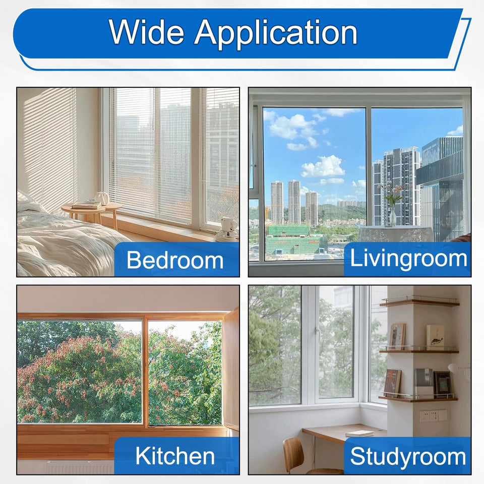 Window Insulation Kit, 63 × 394 Inch Plastic Window Covering for Winter
