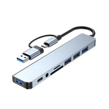 8 in 1 USB C Hub with Card Reader and Audio Port