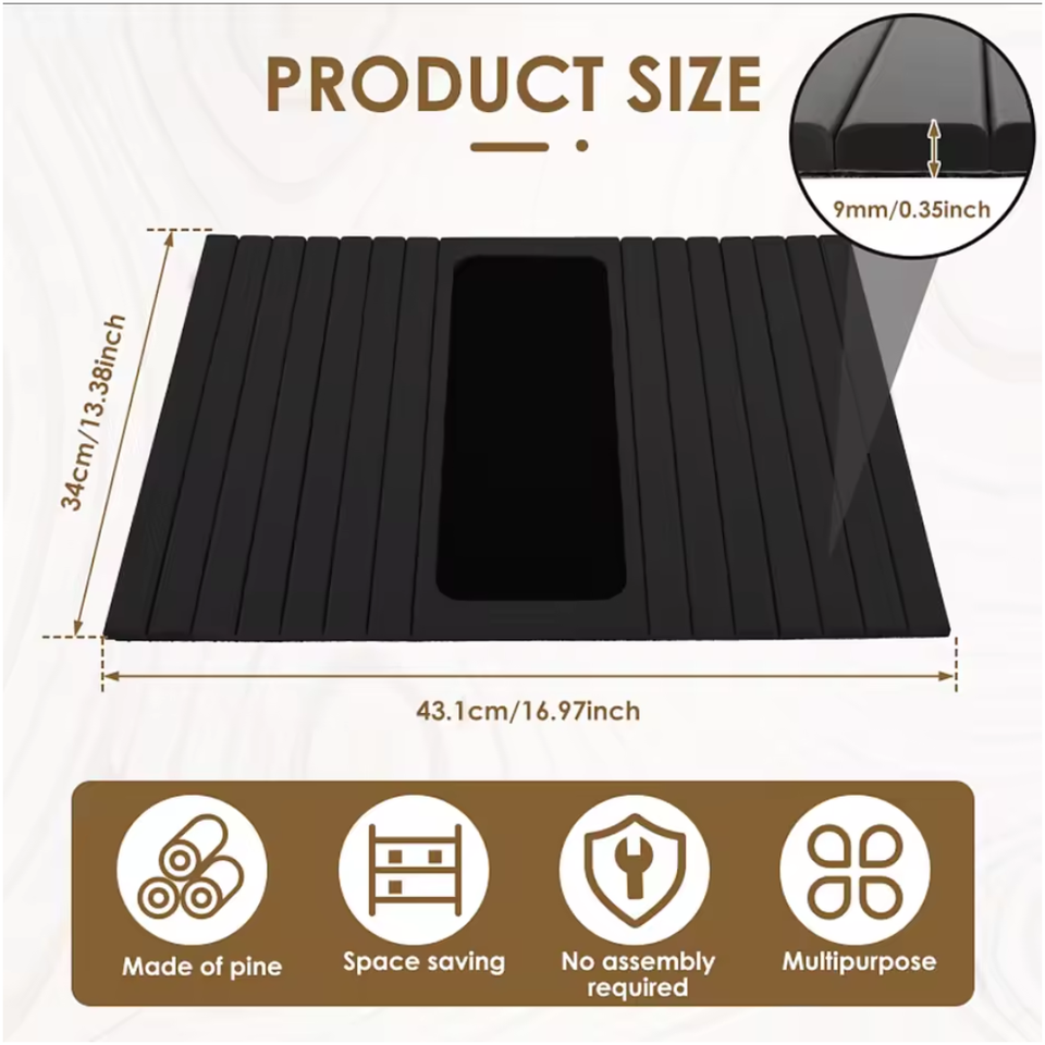 Couch Cup Holder Bamboo Wood Sofa Armrest Tray with Anti Slip Design Foldable