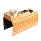 Couch Cup Holder Bamboo Wood Sofa Armrest Tray with Anti Slip Design Foldable