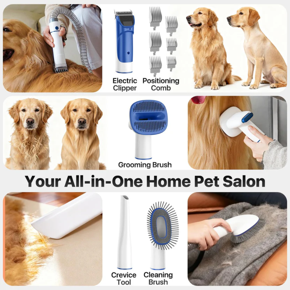 Pet Grooming Vacuum Kit 15000Pa Dog Hair Clipper