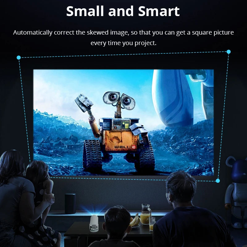 Portable Android 11 Projector WiFi 6 Bluetooth 5.0 720p Native 4K Support