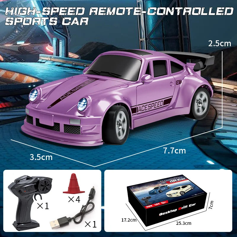 KF20 1:64 Mini Drift RC Car Four Wheel Remote Control Desk Racer