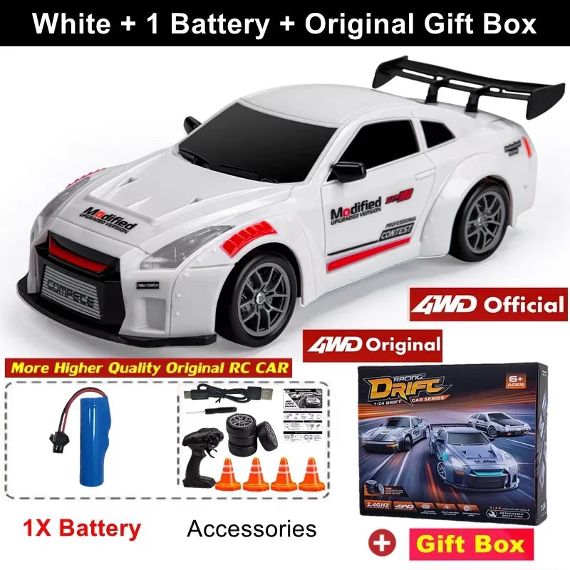 4WD RC Drift Car 2.4G High Speed 20 km/h with LED Lights