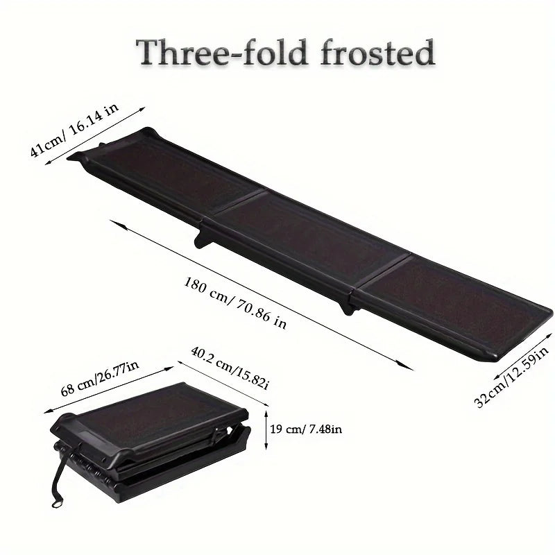 Folding Pet Ramp for Cars and SUVs with Side Rails