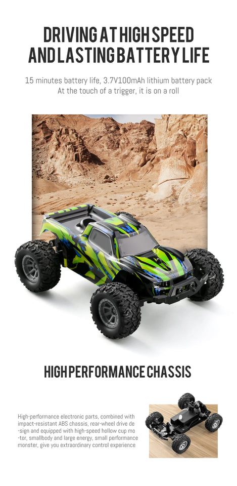 1:32 Mini RC Car 20 km/h 2.4GHz Off Road Drift Crawler