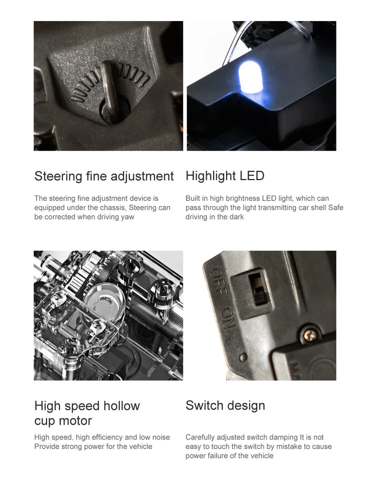 1:32 Mini RC Car 20 km/h 2.4GHz Off Road Drift Crawler