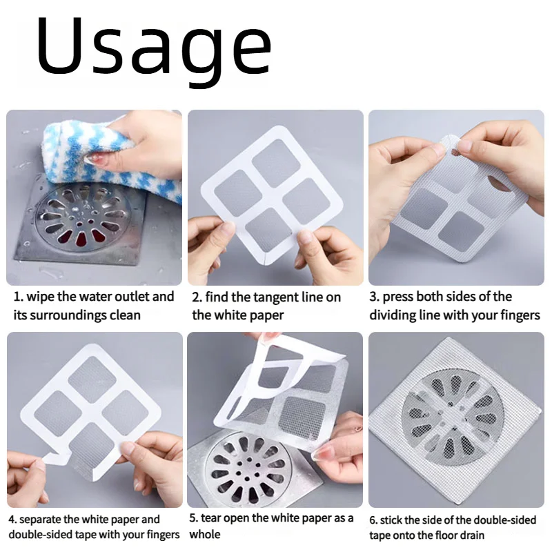 Self Adhesive Floor Drain Mesh Filter Sticker (Hairs and Insects Blocker)