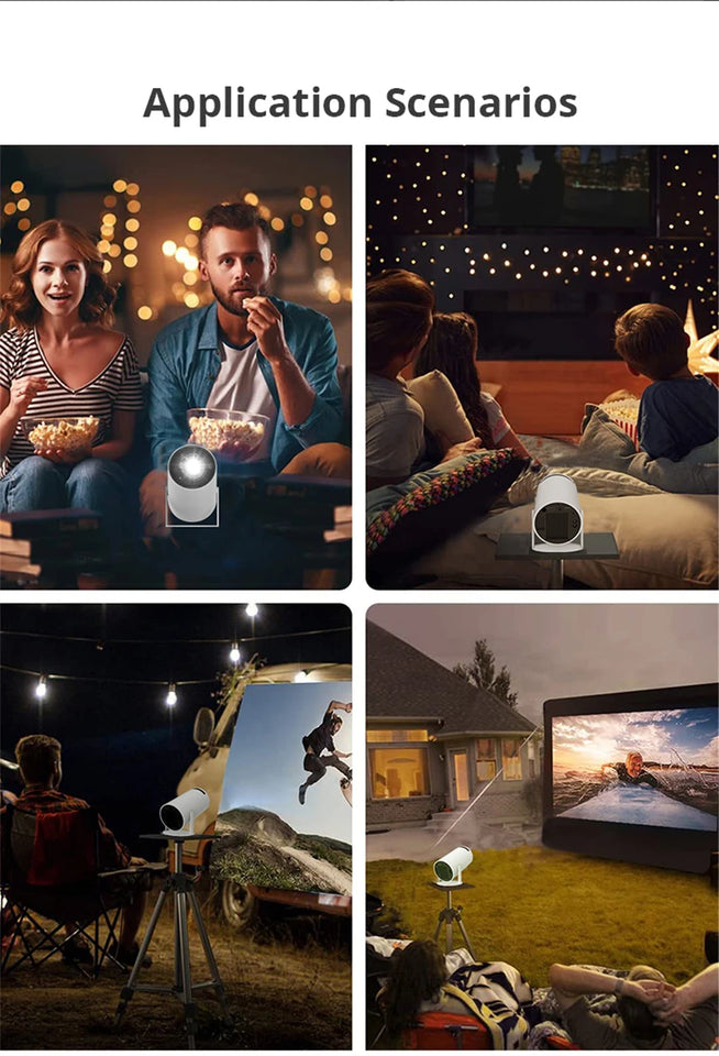 Portable Android 11 Projector WiFi 6 Bluetooth 5.0 720p Native 4K Support