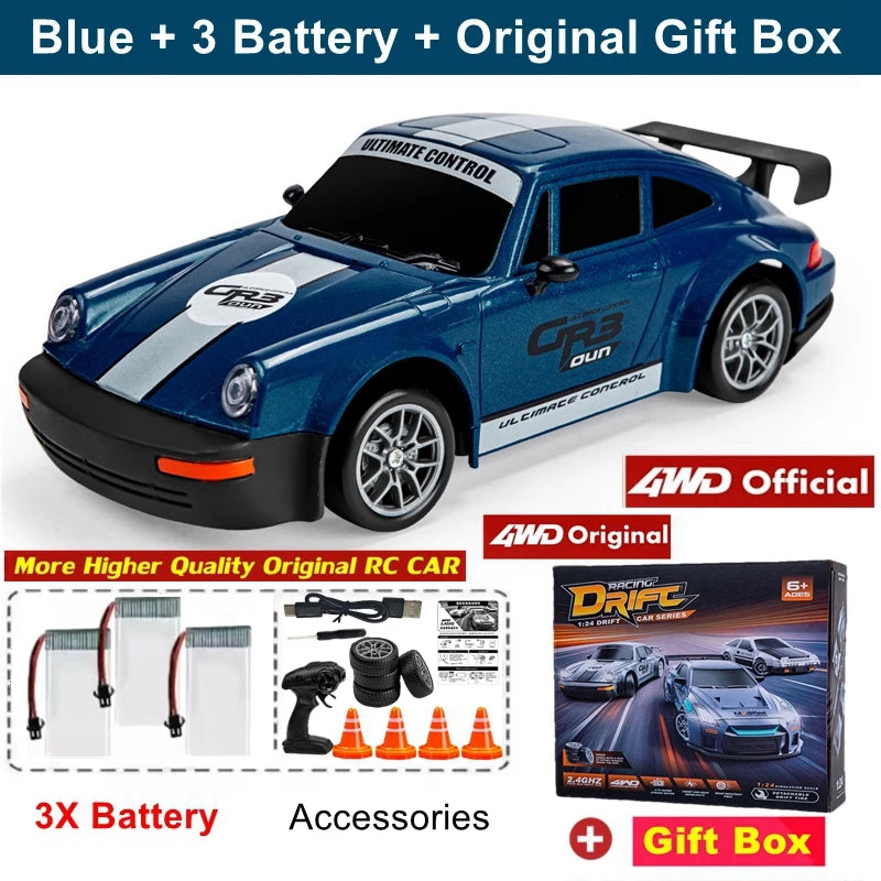 4WD RC Drift Car 2.4G High Speed 20 km/h with LED Lights