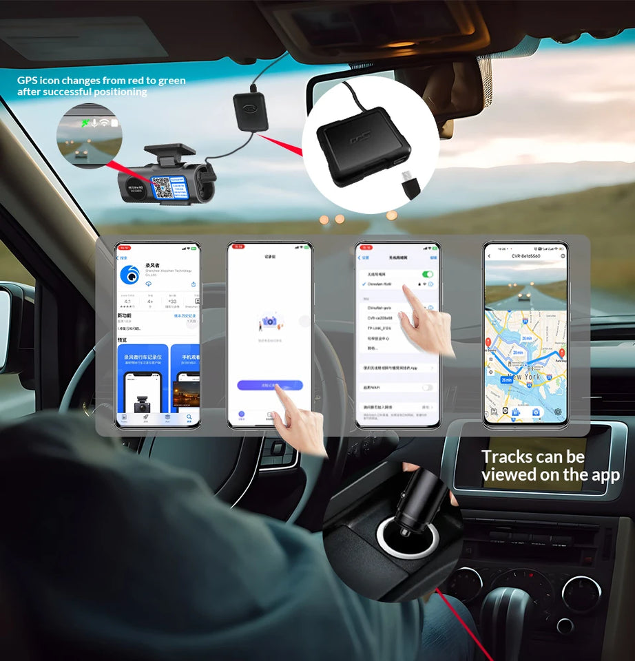 4K Dash Cam Car Camera with Night Vision and GPS