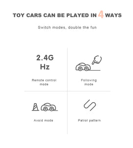 Rechargeable Smart Toy Car for Kids Obstacle Sensing and Fun Lights