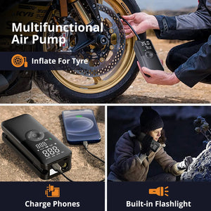 Portable Tire Inflator Rechargeable Air Compressor Pump