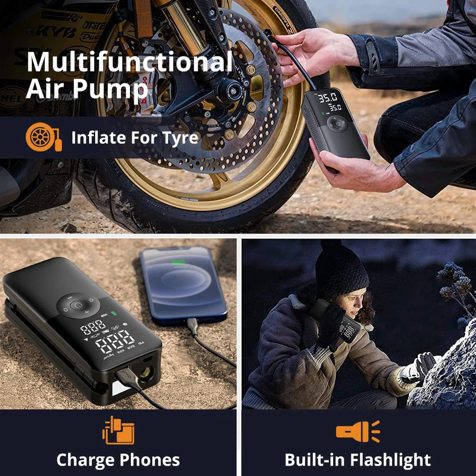 Portable Tire Inflator Rechargeable Air Compressor Pump