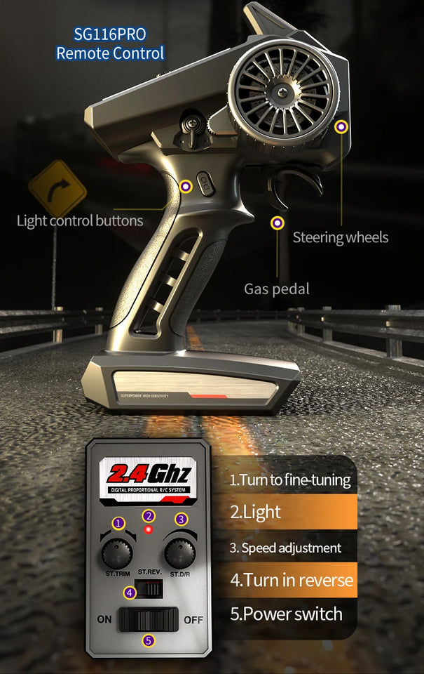 SG116MAX Brushless 1:16 4WD RC Drift Car (Up to 80 km/h)