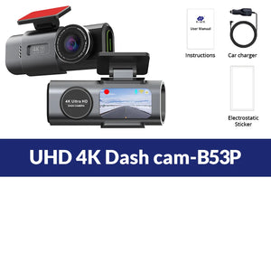 4K Dash Cam Car Camera with Night Vision and GPS