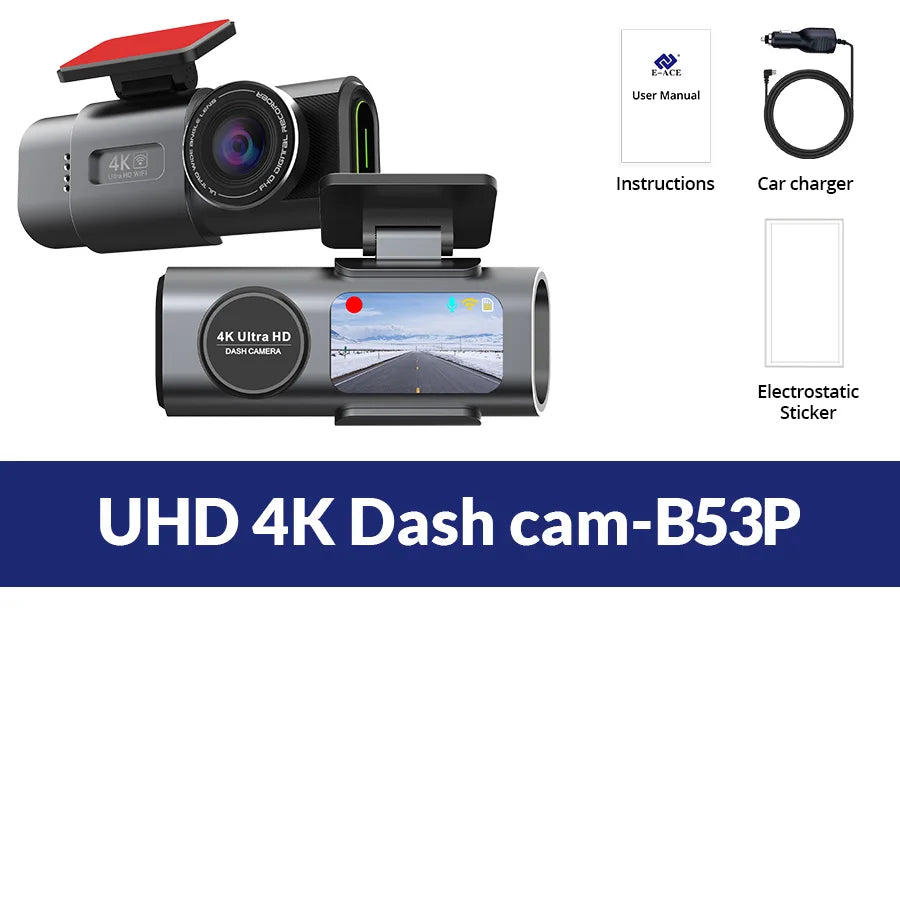 4K Dash Cam Car Camera with Night Vision and GPS