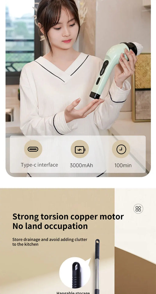 Wireless Electric Cleaning Brush Multifunctional Household Tool