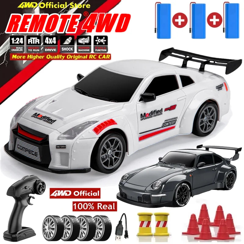 4WD RC Drift Car 2.4G High Speed 20 km/h with LED Lights