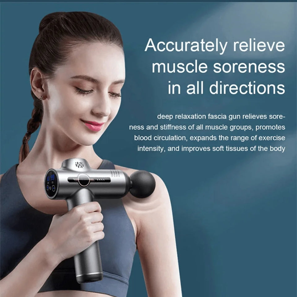 Deep Tissue Massage Gun for Pain Relief – 8 Heads | Portable Muscle Massager