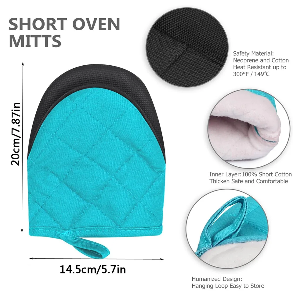 Heat Resistant Kitchen Oven Mitts with Non-Slip Grip, 1 Pair