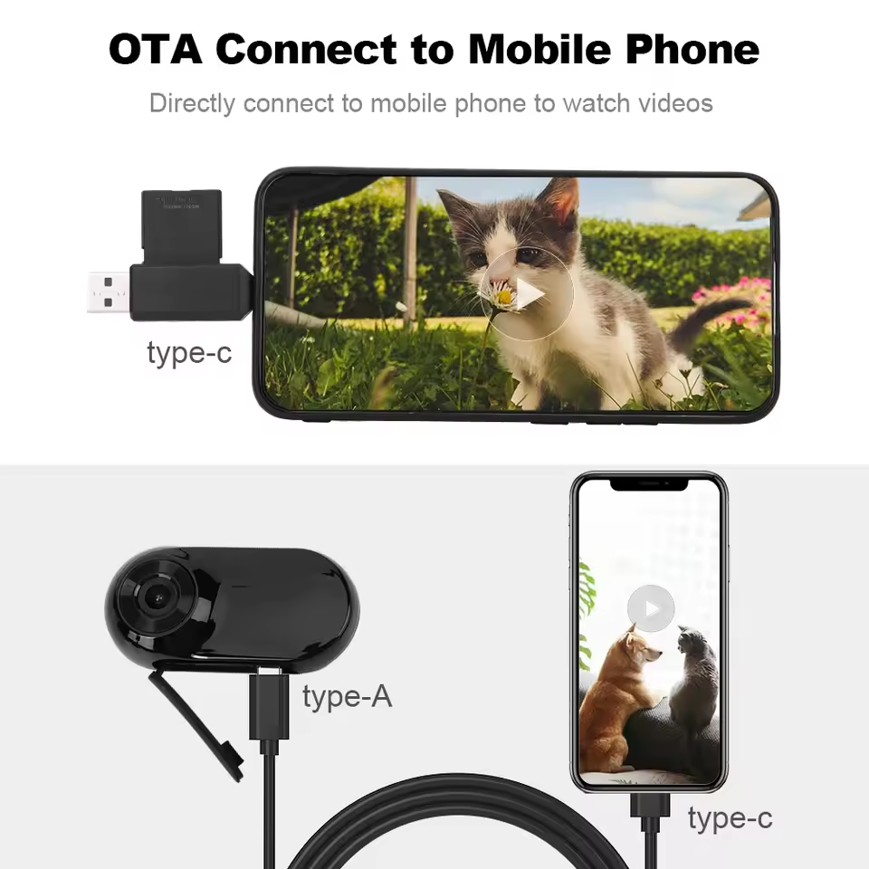 Mini Pet Collar Camera with 1080P HD Video and LCD Display