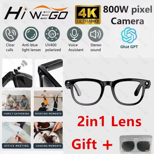 4K Smart AI Glasses with Camera Bluetooth Calls and Translation