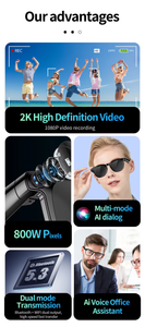 4K Smart AI Glasses with Camera Bluetooth Calls and Translation