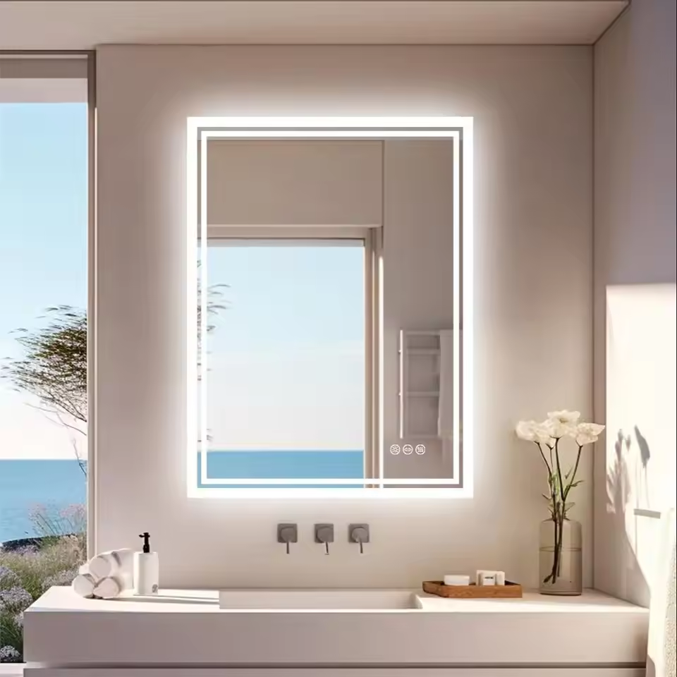 LED Bathroom Mirror with Anti Fog Touch Light