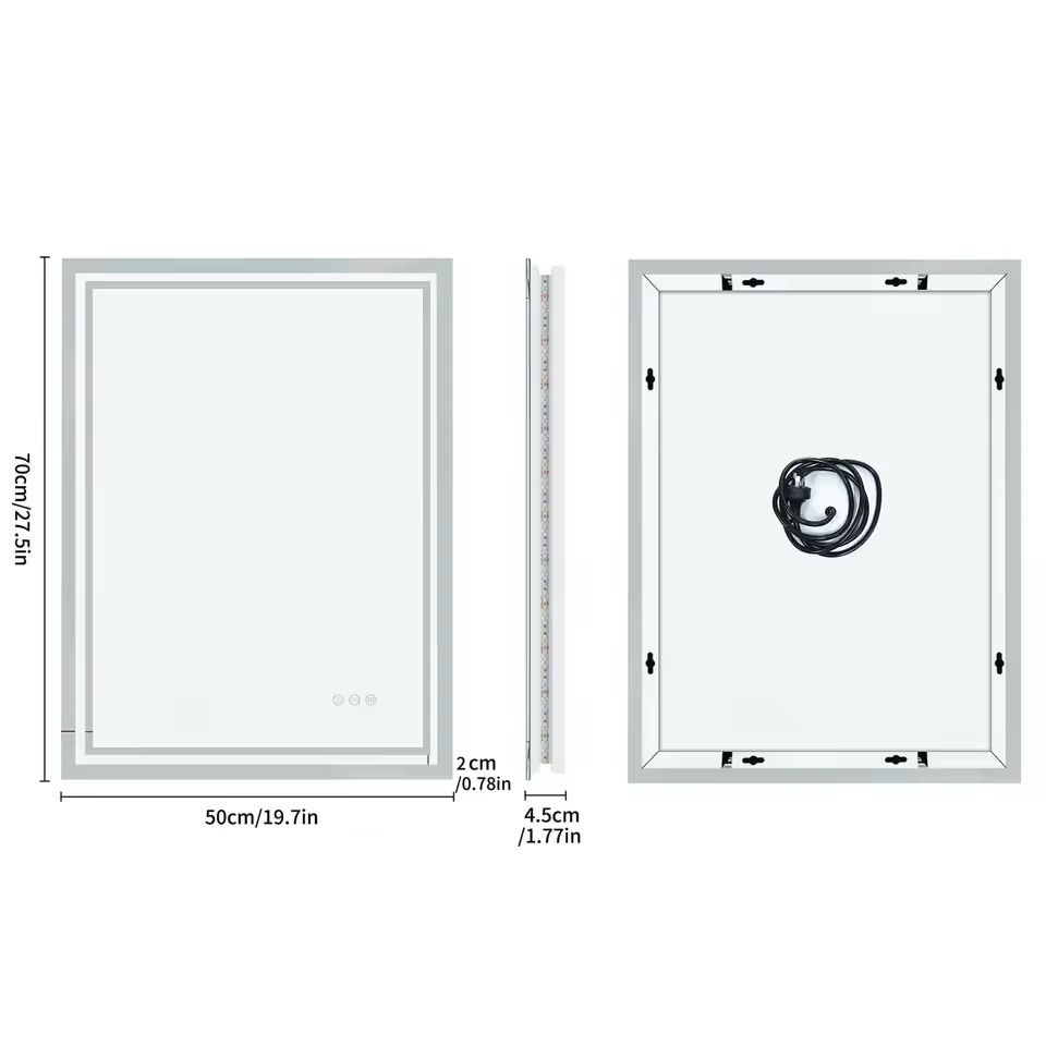LED Bathroom Mirror with Anti Fog Touch Light