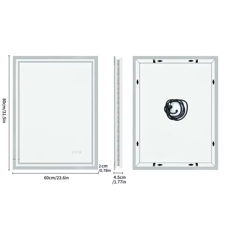 LED Bathroom Mirror with Anti Fog Touch Light