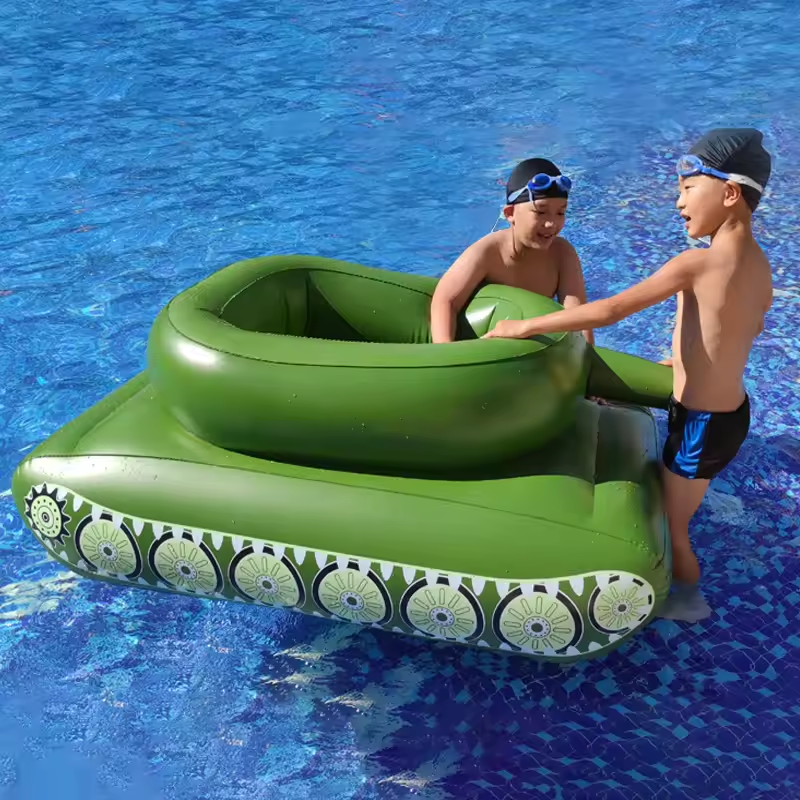 Kids Inflatable Tank Pool Float with Water Gun