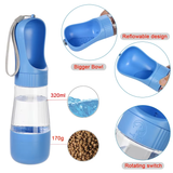 Portable Dog Water Bottle with Food Container and Bowl