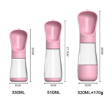 Portable Dog Water Bottle with Food Container and Bowl