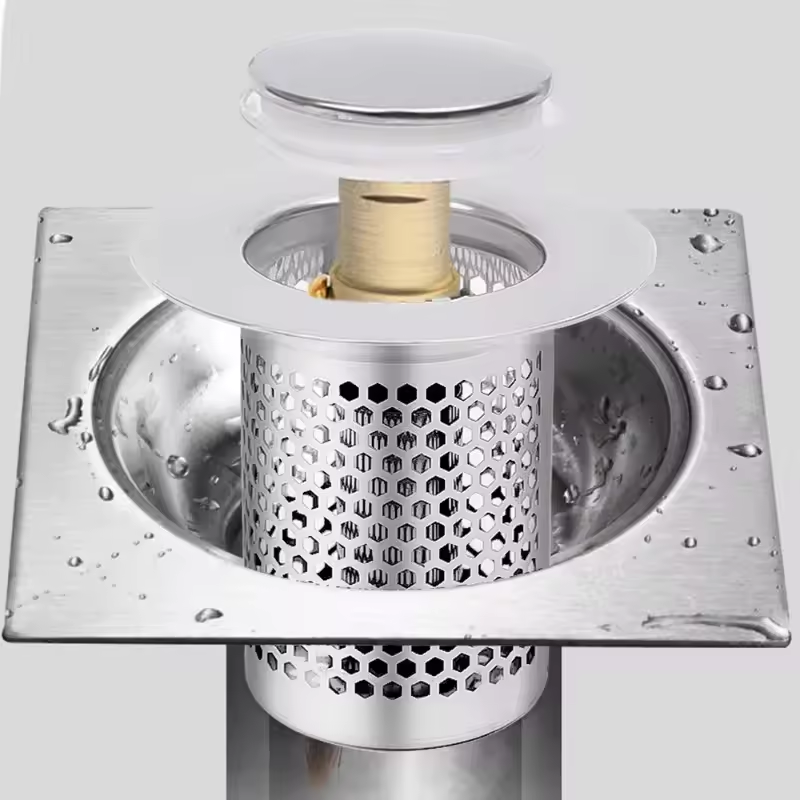 Stainless Steel Pop-Up Sink Stopper with Hair Catcher