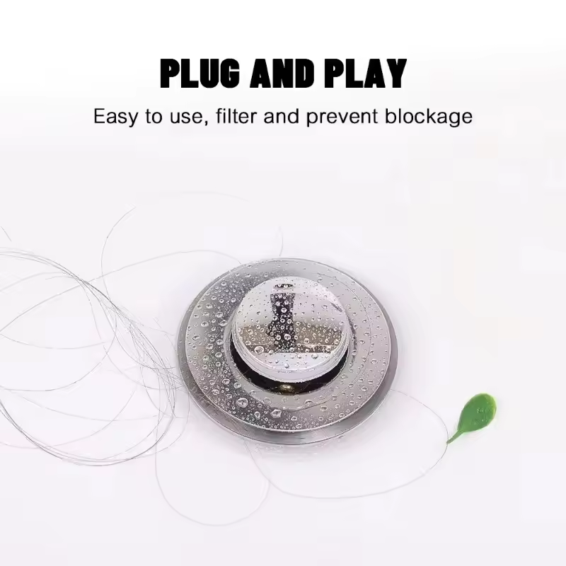 Stainless Steel Pop-Up Sink Stopper with Hair Catcher