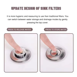 Stainless Steel Pop-Up Sink Stopper with Hair Catcher